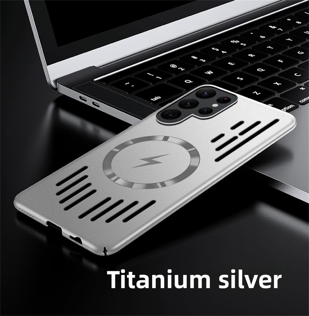 Wärmeableitende magnetische Handyhülle für Samsung Galaxy S25 FE Edge S26 S24 Ultra S23 S22 Plus für Magsafe Harte PC-Rückseite