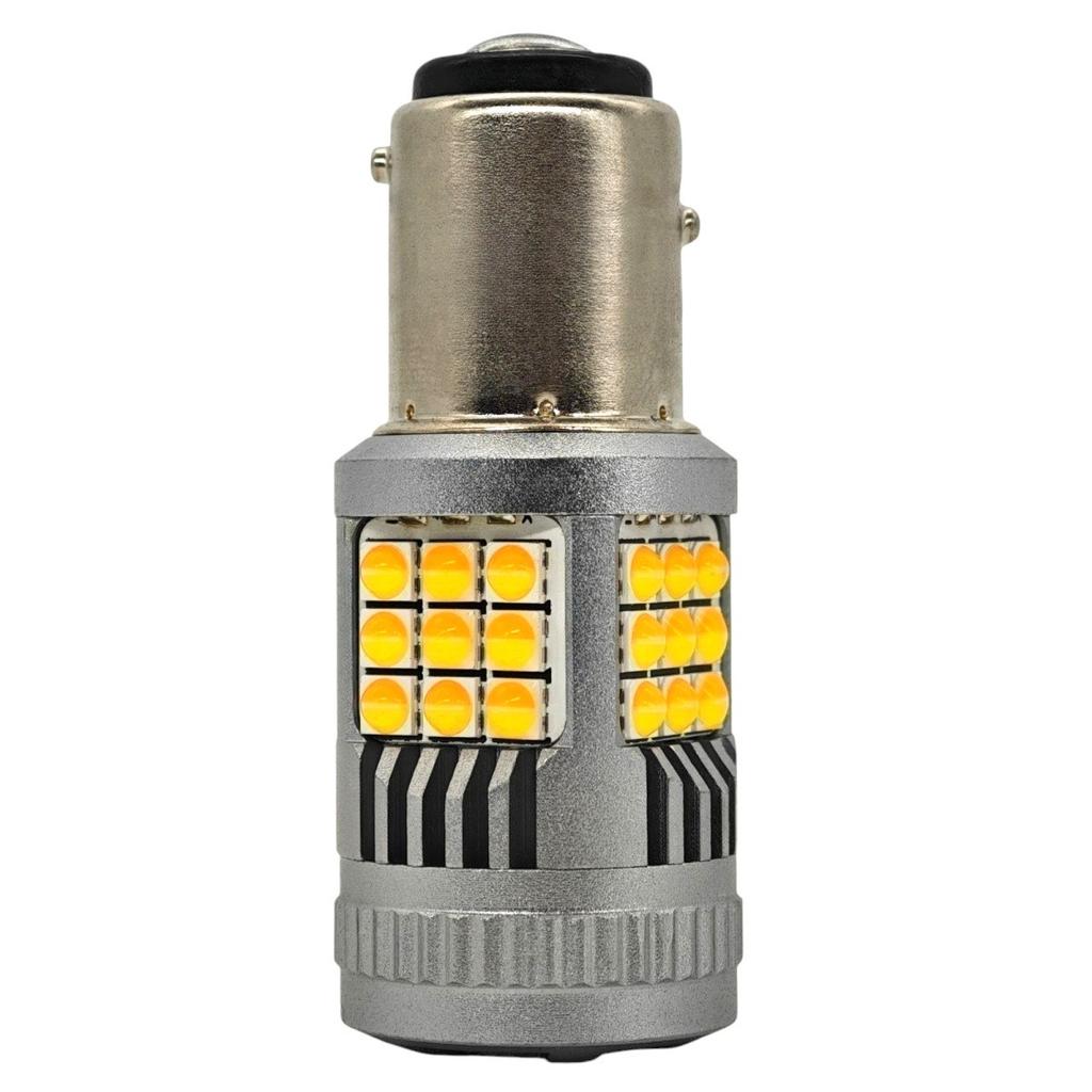 2 Szt P21/5W Led Żarówka Bay15D 12-24V Bez Błędu 2800Lm Biało-Pomarańczowa