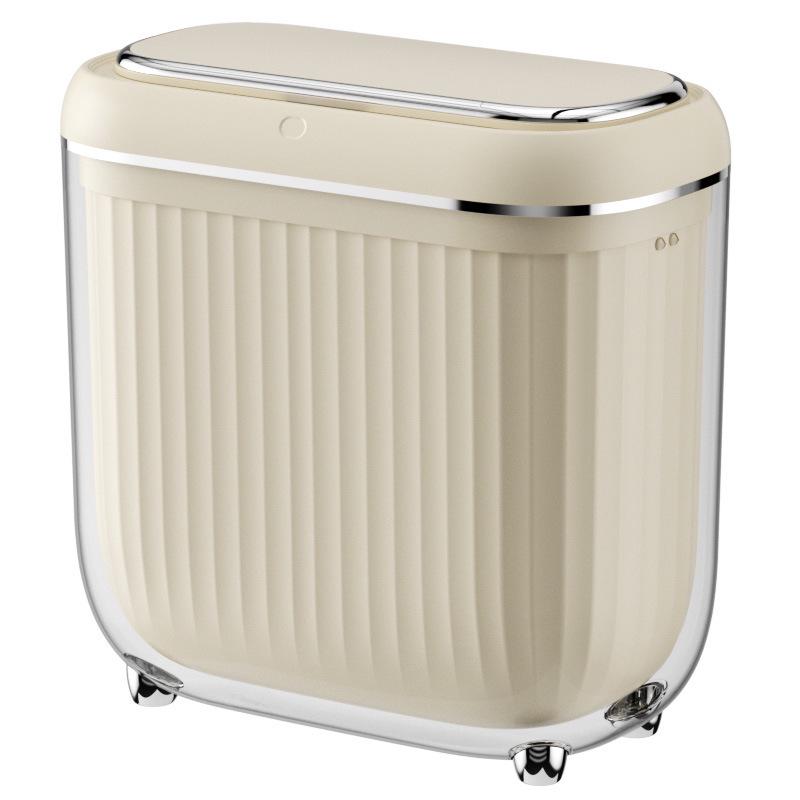 2026 Smart Inner & Outer PET Double Barrel Induction Trash Can, 14L Large Capacity for Living Room