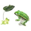 Niedliche Froschfigur Pflanzgefäß Dekoration Kleiner kletternder/liegender Frosch mit Blatt-Regenschirm Statue für Außenhof Terrasse Garten Dekor