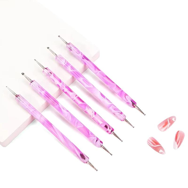 

5 шт./набор Двусторонние ручки для доттинга для нейл-арта с ручкой 3D УФ-гель Лайнер Цветочный узор Рисование Живопись Кисти Наборы инструментов