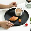 Japanisches Schwarzes Holz Desserttablett, Rechteckiges Teetablett, Rundes Kuchengestell, Niedliches Tablett, Küchenzubehör, Hölzernes Geschirr