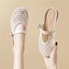 New New European Niche Mesh Breathable Hollow Word with Flat Bottom Women's Tide Summer Temperament Slippers