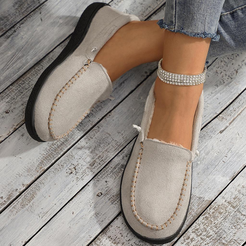 Winter new warm casual women's mark thread round head all-inclusive outer cotton shoes