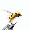 25Pcs/Box Yellow Simulation Bee Dry Fly Floating Foam Flies Trout Bass Perch Fly Fishing Flies Lure Size #10