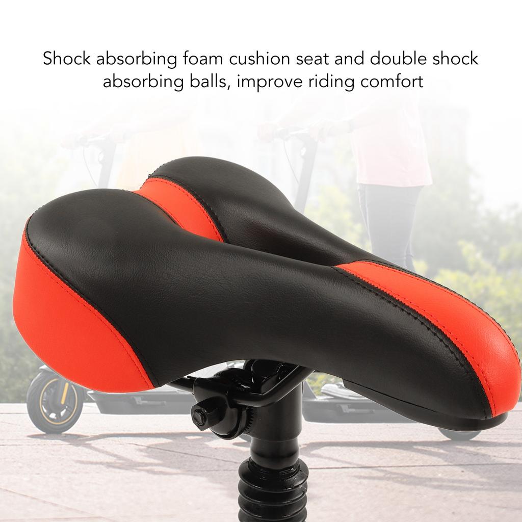 Electric Scooter Seat Punch  Electric Scooter Seat Saddle Aluminum Alloy Foldable Shock Absorbing Widened for Riding