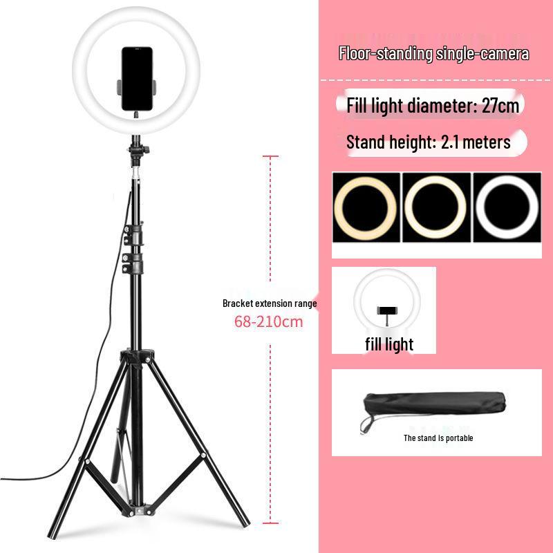 Live Streaming Phone Stand with HD Fill Light and Multifunctional Tripod