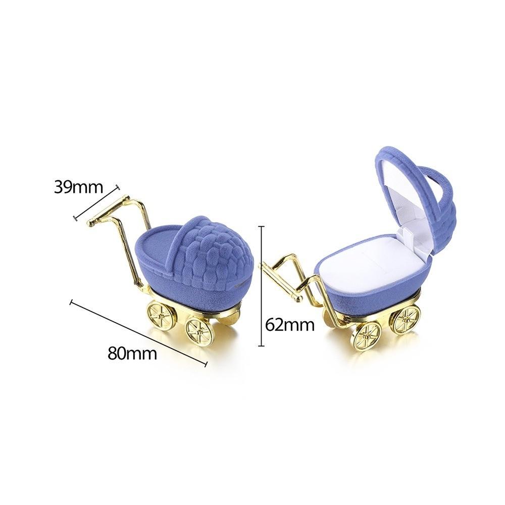 Baby Carriage Shape Jewelry Organizer Box Portable Ring Storage Box Jewelry Gift Case Home Storage
