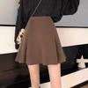 New Fall/Winter Woolen A-Line Pleated Mini Skirt for Women - High Waist, Slimming College Style, Anti-Exposure.