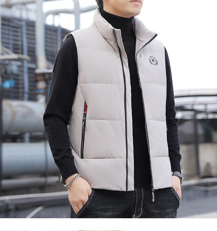 

Мужской пуховый жилет модный осенне-зимний верхняя одежда новый пух белой утки утолщенный воротник-стойка теплый большой размер модный жилет 4XL-180-100 kg