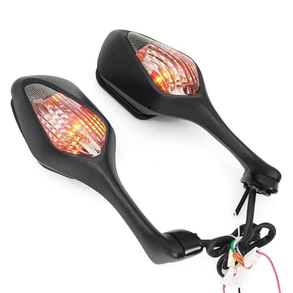 1 Pair Motorcycle Rear View Mirrors Foldable Rearview Side Mirrors With LED Turn Signal Light For Honda Auto Accessories