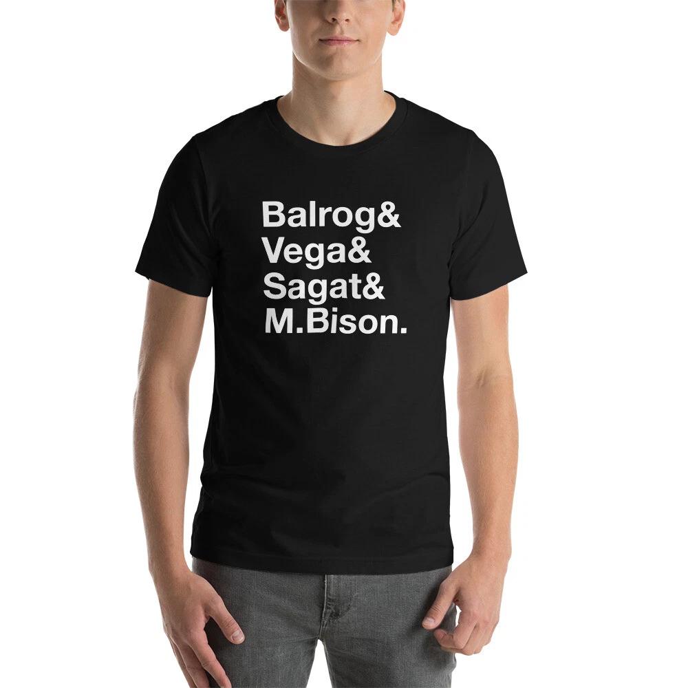 Street Fighter Bosses 8-bit M. Bison Vega Balrog Sagat 2 II 6 VI Evo T-shirt XL