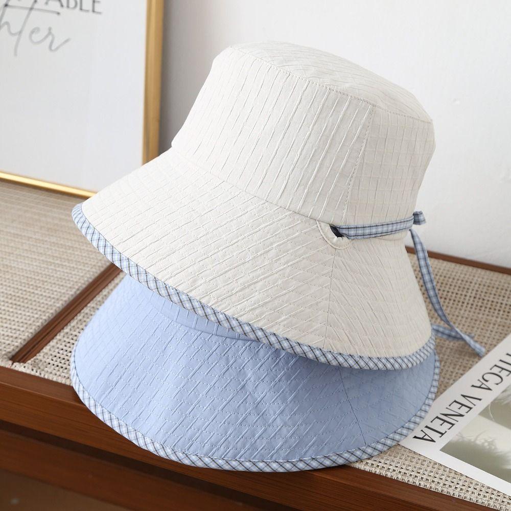 Bowknot Fisherman Hat Adjustable Sun Cap New Sunscreen Hat  Beach