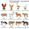 Mini Poultry Animal Models: Yellow Cattle, Chicken, Duck, Goose, Pig, Goat, Donkey, Horse Toys for Kids' Early Education & Decor