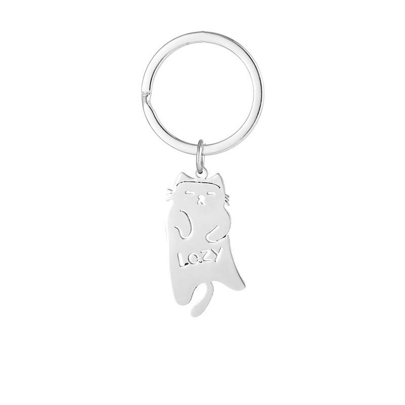 Брелок для ключей автомобиля, Кольцо для ключей из нержавеющей стали, Брелок для рюкзака для пары, Подвеска для ключей one size белый