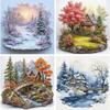 Scenery Printed Cross Stitch Kit 50x50cm DIY 11CT Embroidery Craft Set Decor