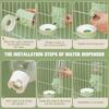 Hanging Automatic Pet Cat Food Feeder with 30oz Bowl and 500ml Water Dispenser Bunny Gravity Feeding Station Waterer Set Feeder