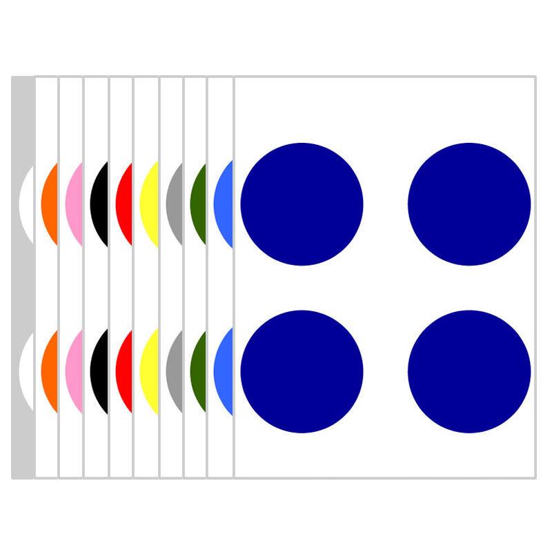 10 Colors Mixed Polka Dot Round Label Stickers: Small & Large, Red, Yellow, Blue, Green, Pink, White, Black, Orange