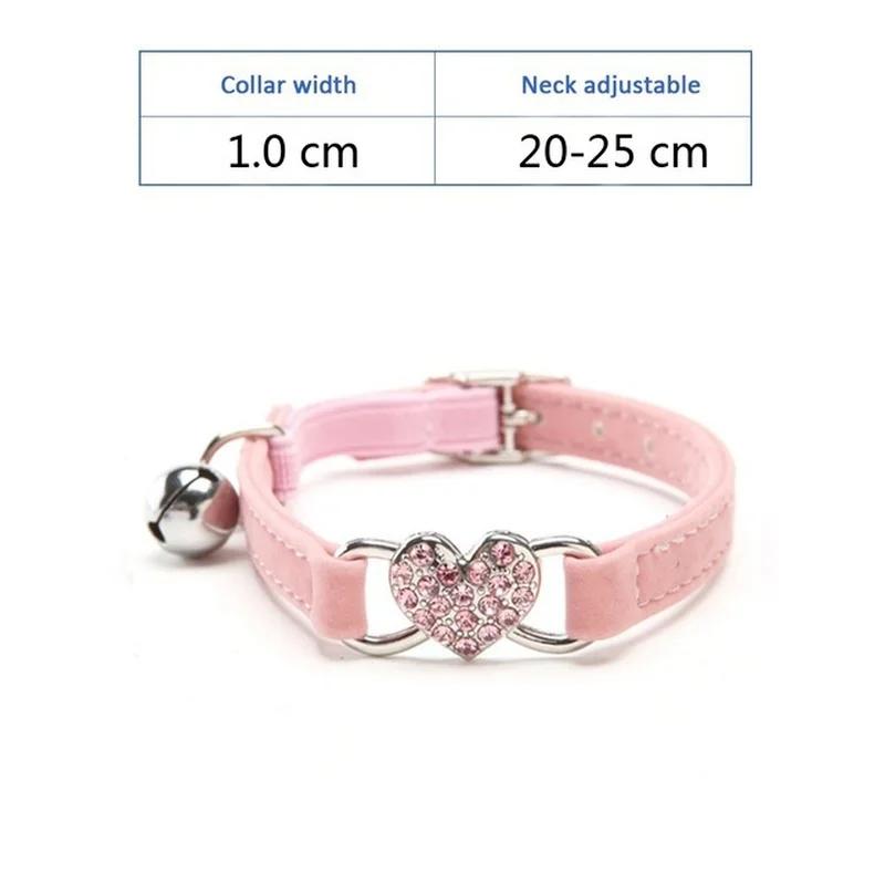 Pet Collar Love Colored Diamond Bell Available In Multiple Colors Cat Dog Convenient Practical Durable Pet Supplies