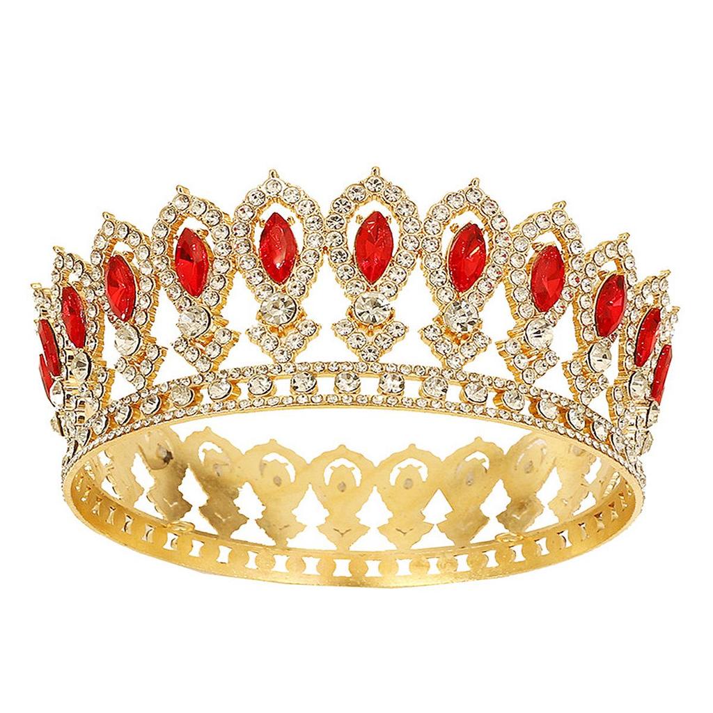 Elegant Gold Crown: Multi-color Pageant & Bridal Headpiece for Women