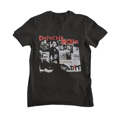 Koszulka Unisex Bawełna Oversize Duży Rozmiar Depeche Mode Retro Klasyczna Czarna Koszulka