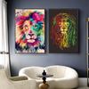 Colored lion wall art graffiti paintings for interior decoration posters and hd pictures for decor living room canvas painting