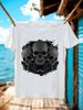 Heavy Metal Gothic Tshirt - White Tee with Black Gray Dou...