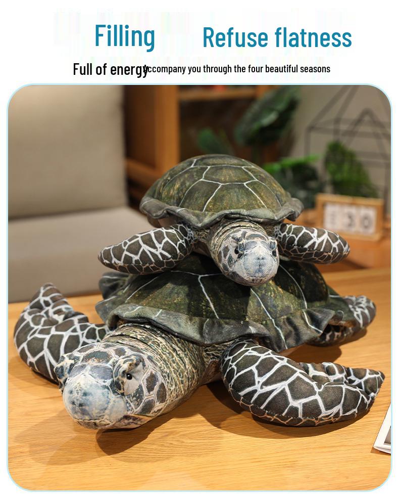 Sea Turtle Plush Pillow Toy - Marine Animal Doll for Kids