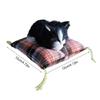 Simulation Cats Doll Ornament Realistic Furry Plush Animal with Cushion Mat Desktop Doll for Home Bedroom Decoration