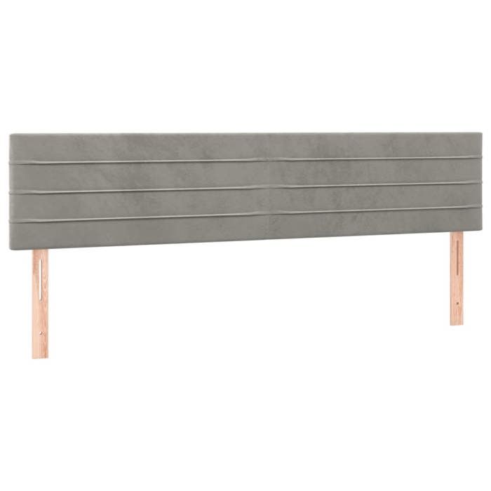 VidaXL 2x Têtes de Lit Meubles de Chambre à Coucher Accessoires de Lit Simple Têtes de Cadre de Lit Intérieur Gris Clair 346194