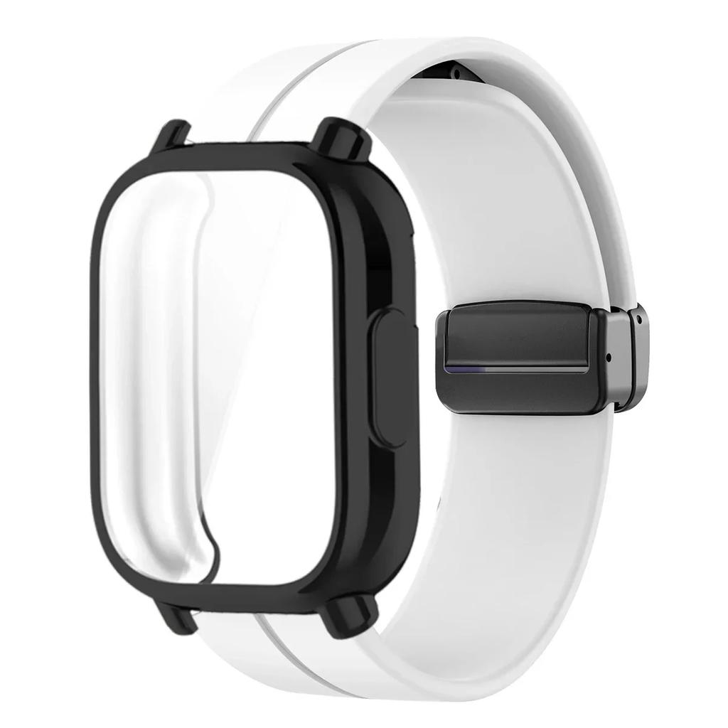 Magnetisches Silikonarmband + Hülle für Xiaomi Redmi Watch 5 Active Lite Smartwatch Armband und Hülle für Redmi Watch 5 Active Lite