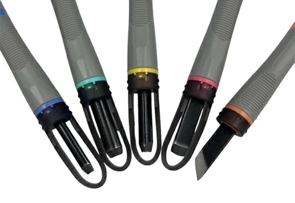 Yoshiharu Cutlery Maruichi Carving Knife with Safety All Steel Rubber Guard, Blade, Grip, 5-Piece Set, SX-NEO