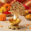 Pure Brass Kalpavriksha Diya for Puja | Religious Deepak for Mandir, Temple, Office & Home Decoration