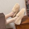 Mao Mao Slippers Women's Outer Wear 2025 New Autumn and Winter Plush Cotton Shoes Korean Version Flat-bottomed Pregnant Women's Non-slip Mao Mao Shoes
