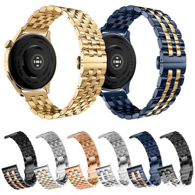 Smart Stainless Steel Strap for Samsung Watch, Huawei GT3, and Apple Watch –  Five-Bead Design.