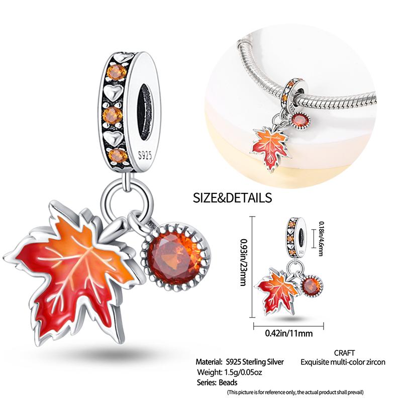 Copper Fashion Squirrel Squirrel Maple Leaf Charms Beads For 3Mm Bracelet Diy Fine Jewelry Gift Making