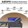 3 In 1 Multifunctional Sofa Bed, Linen Sofa with Adjustable Backrest, Armrest with LED Light Strips and USB/Type-C Ports, Lounge Sofa for Small Spaces