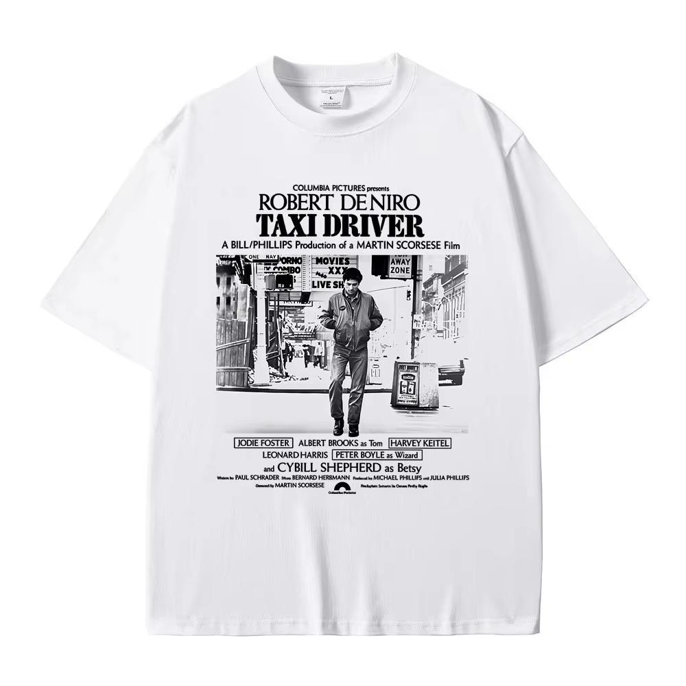 T-shirt Grafiche Classiche Horror Thriller Limitate Movie Taxi Driver Robert De Niro per Uomo e Donna Cotone Casual Vintage