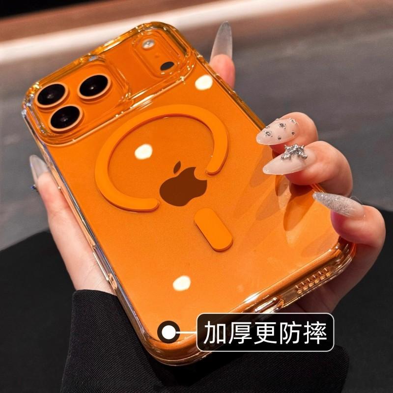 Ultra Clear Soft-Edge Phone Case With Touch Button IPhone 17 Pro Max 16 Magnetic Snap-on Cover Shockproof PC Shell