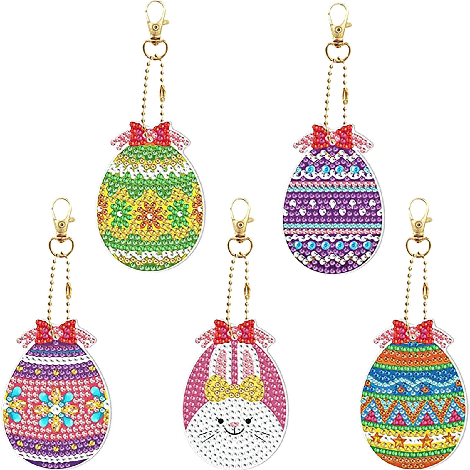 

DIY Пасхальный бриллиант-живопись-брелок с кроликом-яйцом-односторонний точечный бриллиант детский подарок декоративная подвеска One Size