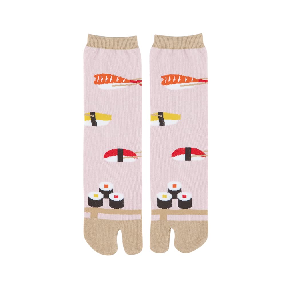 

Носки Норен Таби для мужчин и женщин Носки Таби на один размер Подходят Сделано в Японии с Нара Крю Японский узор (Япорама/Розовый суши) Взрослые с двумя пальцами,