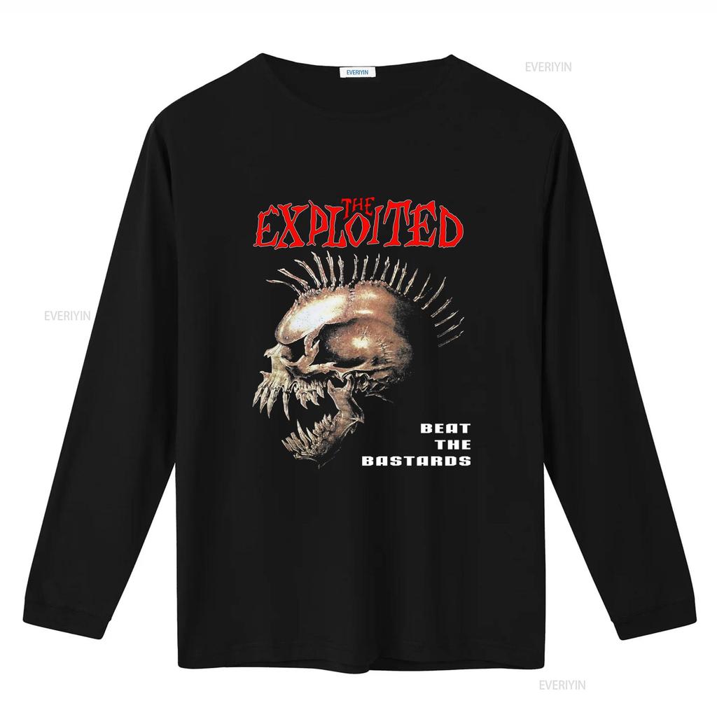 The Exploited Beat Bastards Skull Spikes Punk Rock Album Men T Shirt Black All Sizes Vintage Washed Graphic Designer Clothes