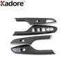 Car Interior Door Window Lift Switch Button Panel Cover Trim For Hyundai Kona Encino Kauai 2017- Carbon Fiber Accessories