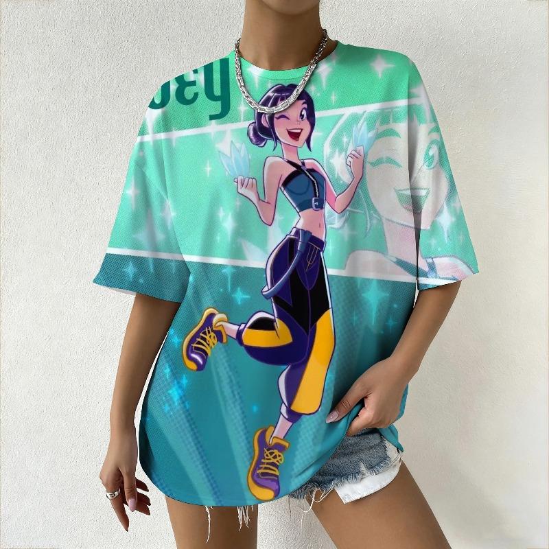 Women's T-shirts New Women's Oversized T-Shirt with KPop Demon Hunters Anime Graphic Print Trendy Casual Streetwear for Fashion Forward Fans