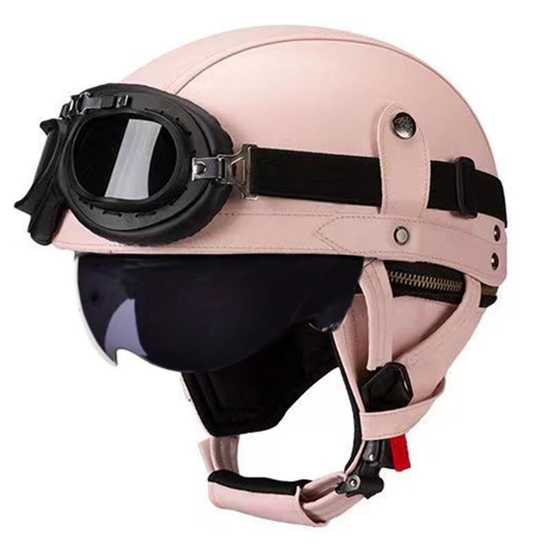 Vintage-Style Open Face Motorcycle Helmet Adults Unisex ABS Half With 3C Certification