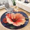 1PC Flower Bloom Office Round Area Rug, Indoor Mat Suitable ForOffice, Under Office Chairs Bedroom Living Room Home Decor, Room Deco G078