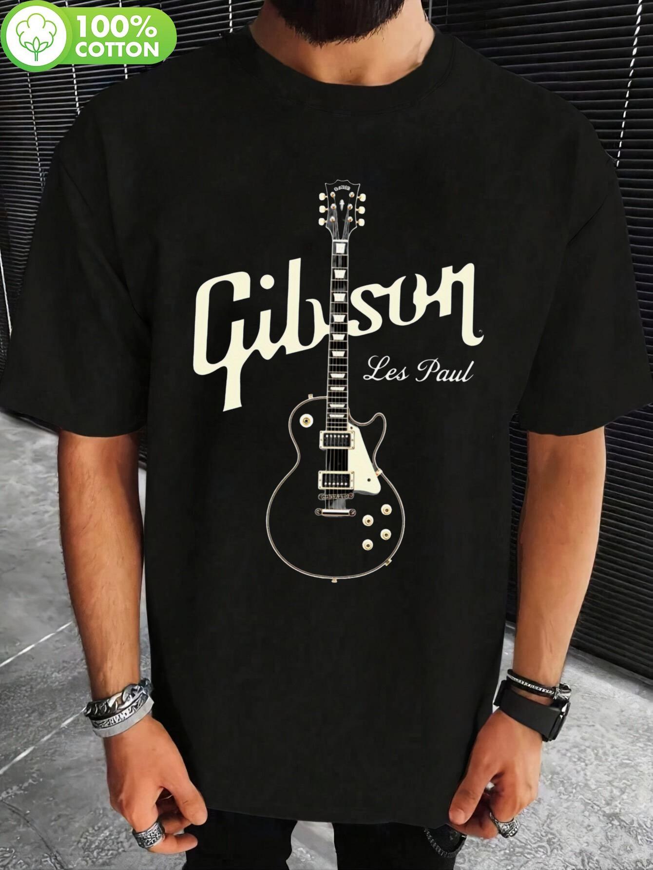 Gibson Les Paul Guitar Graphic Tshirt - 100% Cotton Regul... L