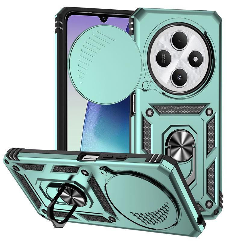 For Xiaomi Redmi 14C 4G Case Slide Lens Protect Shockproof Armor Phone Case For Xiaomi Redmi 14C 14 C Redmi14C Ring Holder Cover