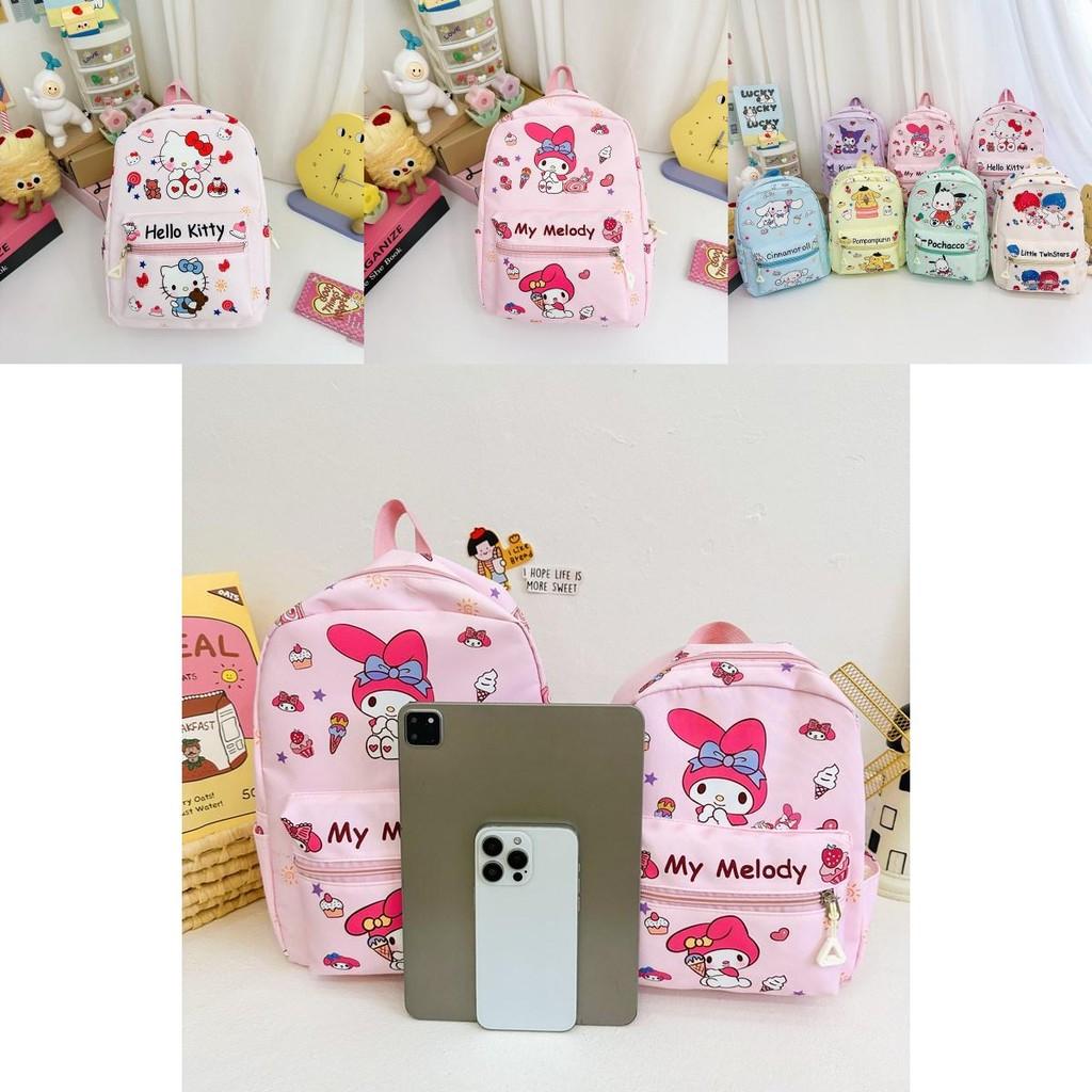 Hello Kitty Kuromi Cinnamoroll My Melody Printed Children Backpack For Daily Use