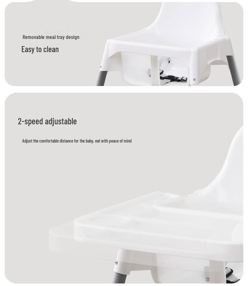 Stapelbarer Hochstuhl für Babys und Kleinkinder für den Gebrauch zu Hause, im Restaurant und im Hotel